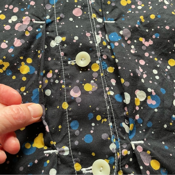 W’menswear black button front dress with multicoloured paint splatter design - Picture 6 of 16